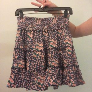 American eagle tiered ruffle skirt pink purple and green flower size medium
